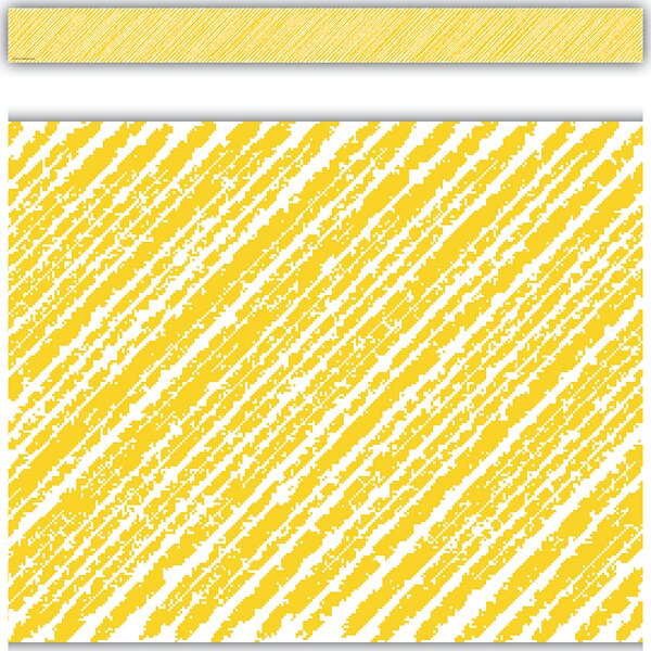 TCR3480 Yellow Scribble Straight Border Trim Image