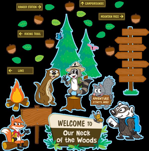 TCR3516 Ranger Rick Welcome to Our Neck of the Woods Bulletin Board Image