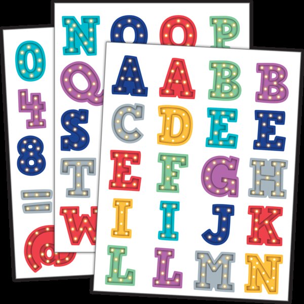 TCR3519 Marquee Alphabet Stickers Image