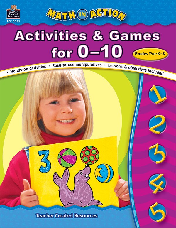 TCR3529 Math In Action: Activities & Games for 0-10 Image