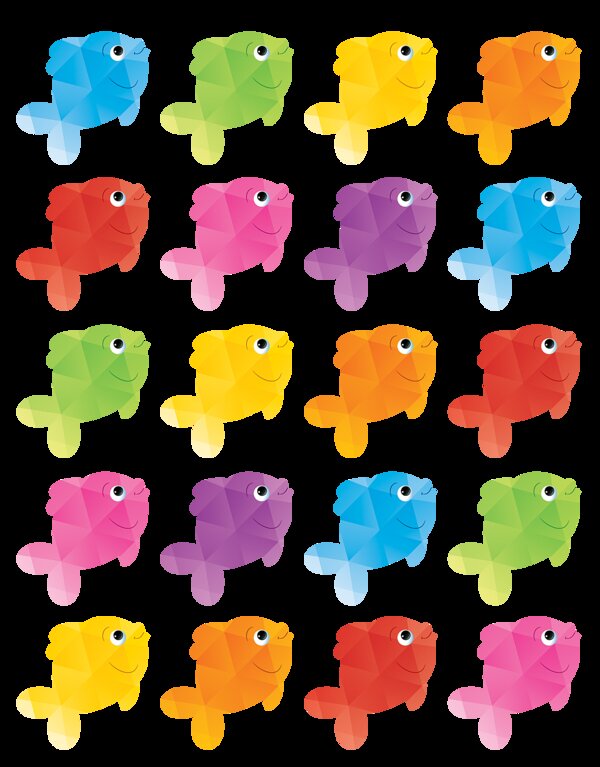 TCR3553 Colorful Fish Stickers Image