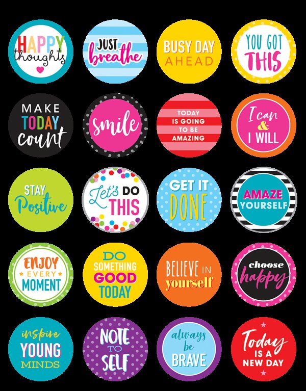 TCR3585 Colorful Words to Inspire Planner Stickers Image