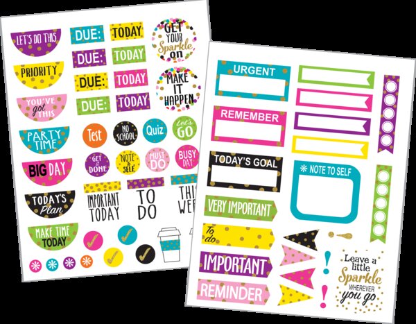 TCR3589 Confetti Planner Stickers Image