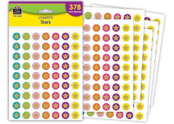 TCR3602 Confetti Stars Mini Stickers Image