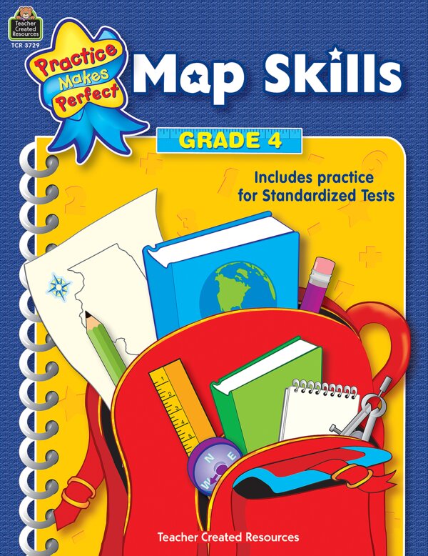 TCR3729 Practice Makes Perfect: Map Skills Grade 4 Image