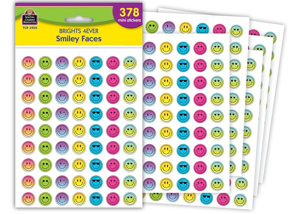 TCR3924 Brights 4Ever Smiley Faces Mini Stickers Image