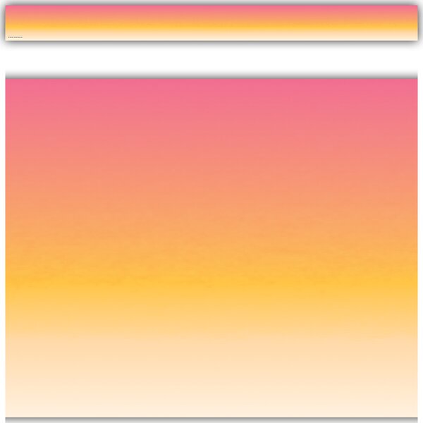 TCR3933 Pink and Orange Color Wash Straight Border Trim Image