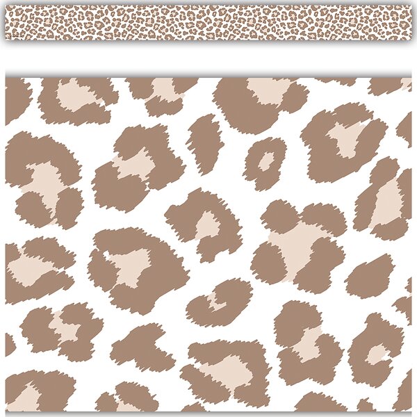 TCR3939 Blush Leopard Print Straight Border Trim Image