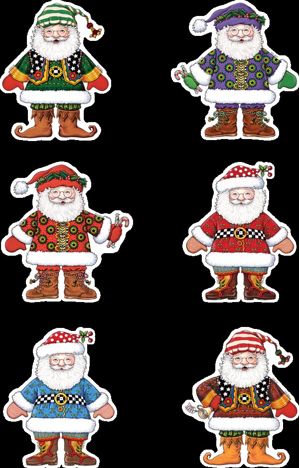 TCR4021 Santa Trio Accents from Mary Engelbreit Image