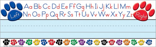 TCR4040 Paw Prints Left/Right Alphabet Flat Name Plates Image