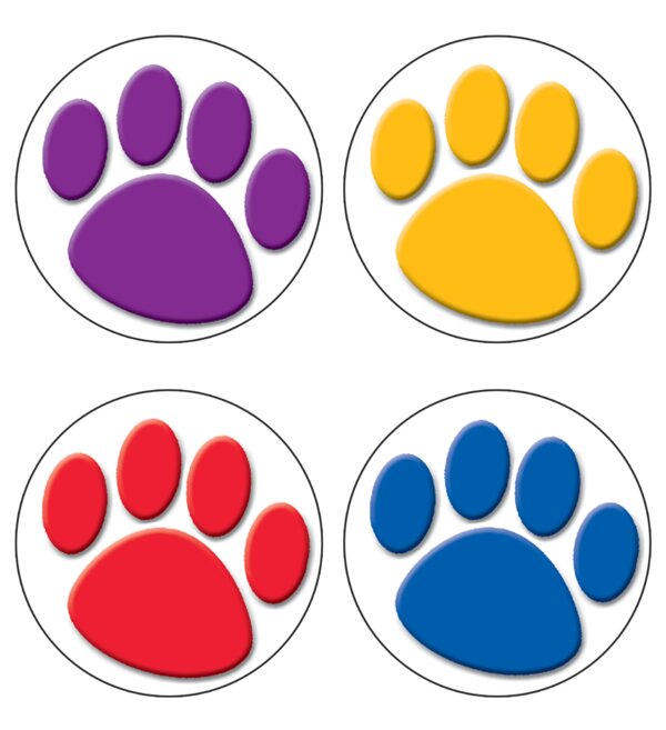 TCR4056 Colorful Paw Prints Wear 'Em Badges Image