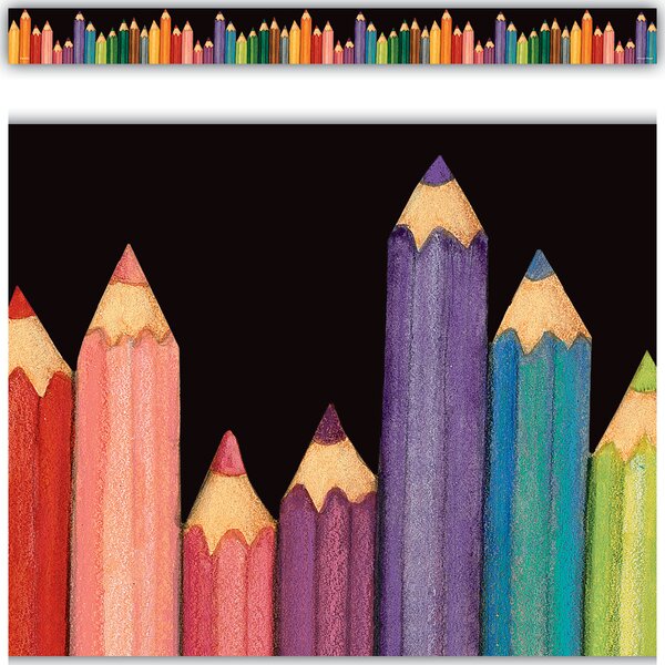 TCR4060 Colored Pencils Straight Border Trim from Susan Winget Image