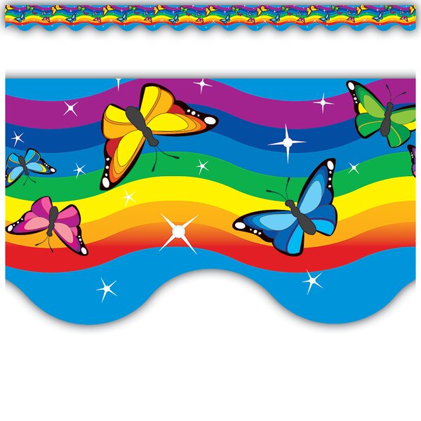 TCR4135 Rainbows Scalloped Border Trim Image