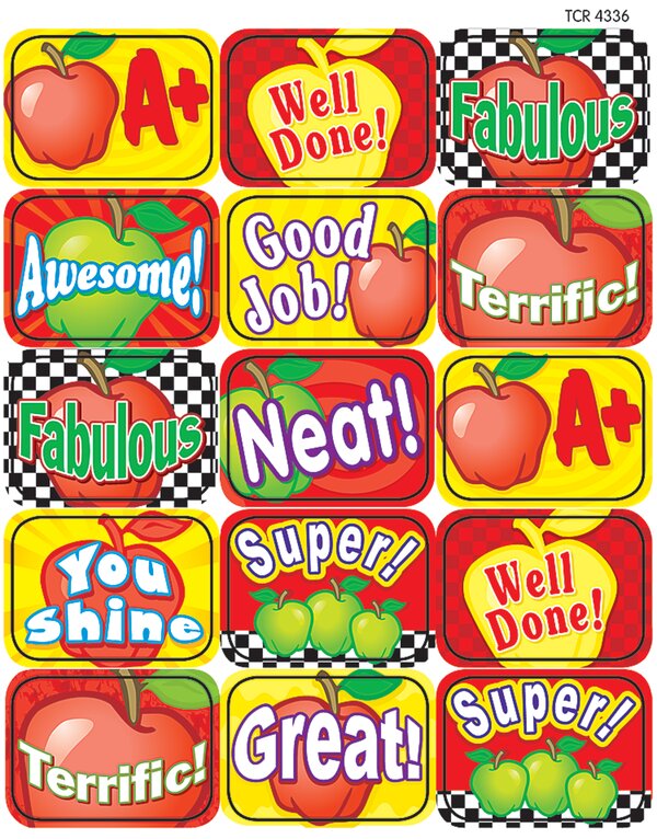 TCR4336 Apples Motivational Jumbo Stickers Image