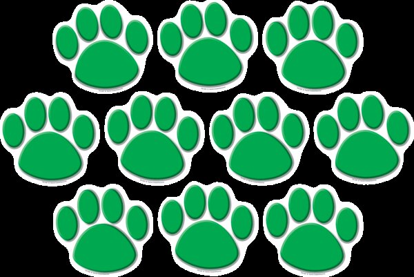 TCR4387 Green Paw Prints Accents Image