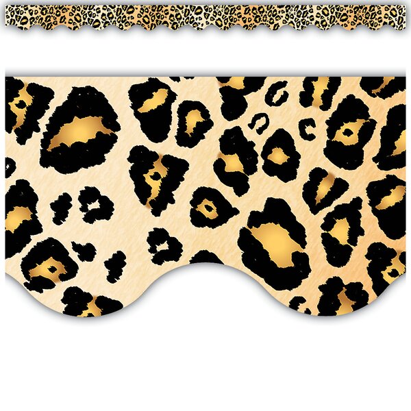 TCR4467 Leopard Scalloped Border Trim Image