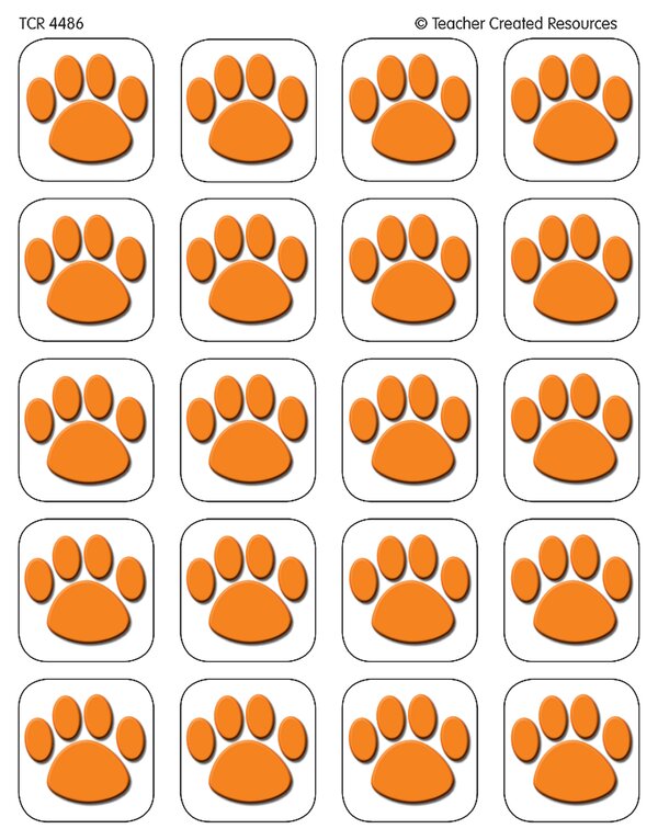 TCR4486 Orange Paw Prints Stickers Image