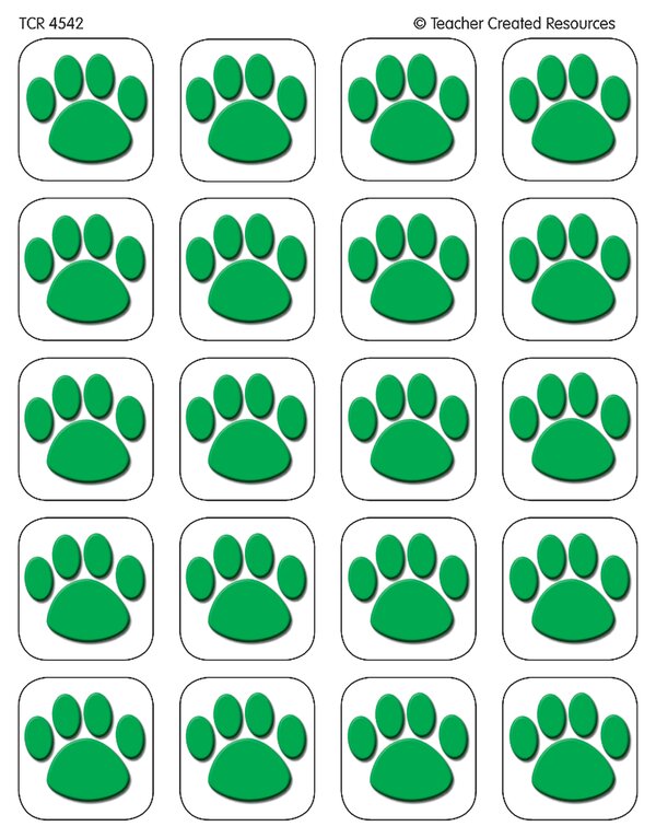 TCR4542 Green Paw Prints Stickers Image