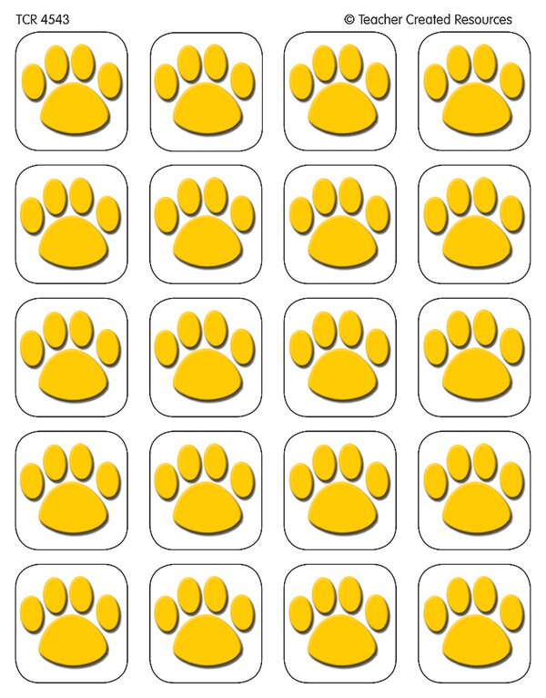 TCR4543 Gold Paw Prints Stickers Image