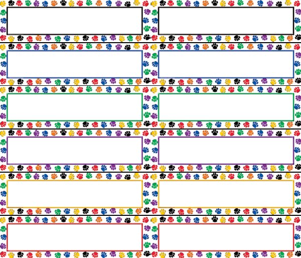 TCR4596 Colorful Paw Prints Headliners Image