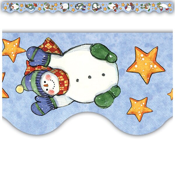 TCR4629 Snowmen Scalloped Border Trim from Susan Winget Image