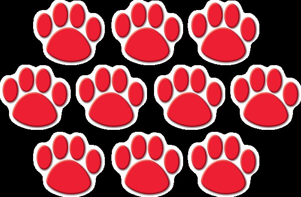 TCR4647 Red Paw Prints Accents Image