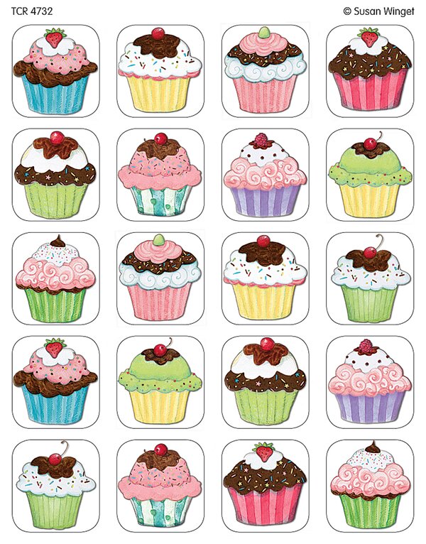 TCR4732 Cupcakes Stickers from Susan Winget Image