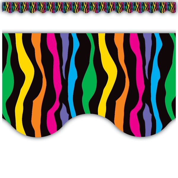 TCR4734 Wild Stripes Scalloped Border Trim Image