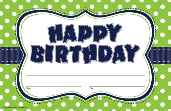 TCR4771 Lime Polka Dots Birthday Awards Image