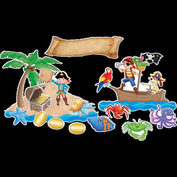 TCR4826 Island Adventure Bulletin Board Display Set Image