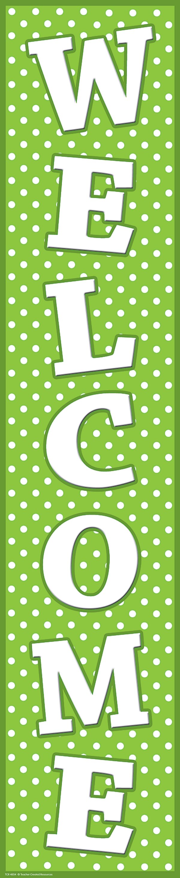 TCR4854 Lime Polka Dots Welcome Banner Image