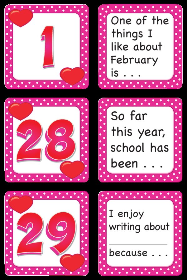 TCR5076 February Polka Dots Calendar Days/Story Starters Image