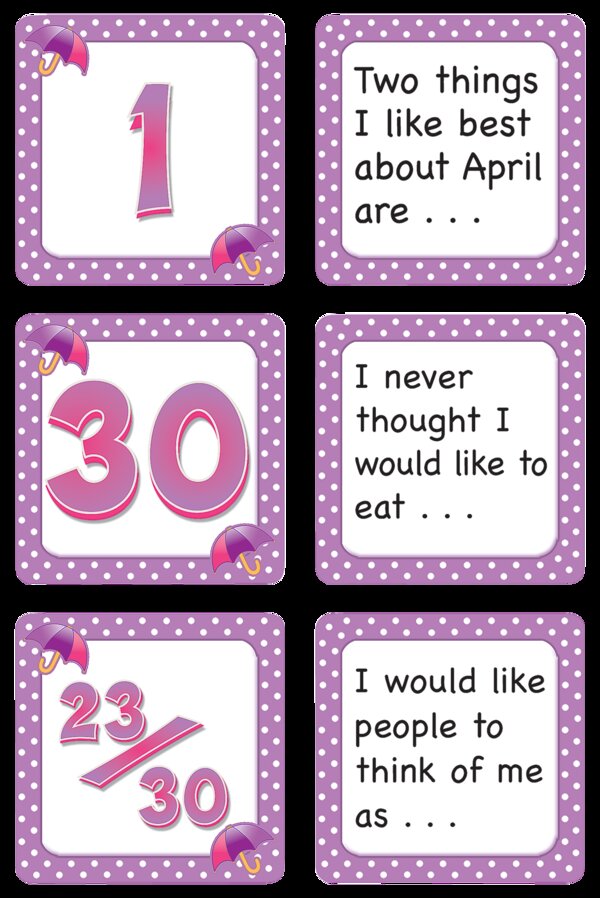 TCR5078 April Polka Dots Calendar Days/Story Starters Image