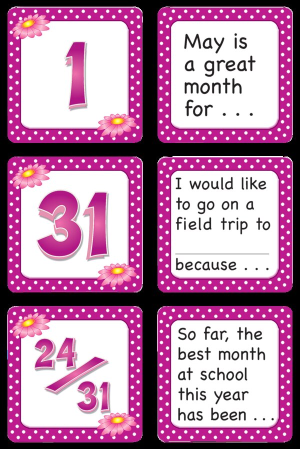 TCR5079 May Polka Dots Calendar Days/Story Starters Image