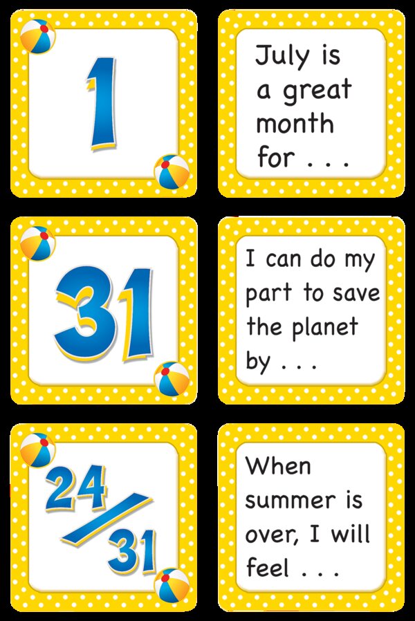 TCR5081 July Polka Dots Calendar Days/Story Starters Image