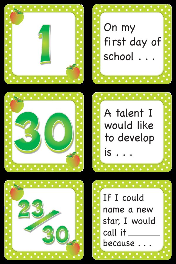 TCR5083 September Polka Dots Calendar Days/Story Starters Image