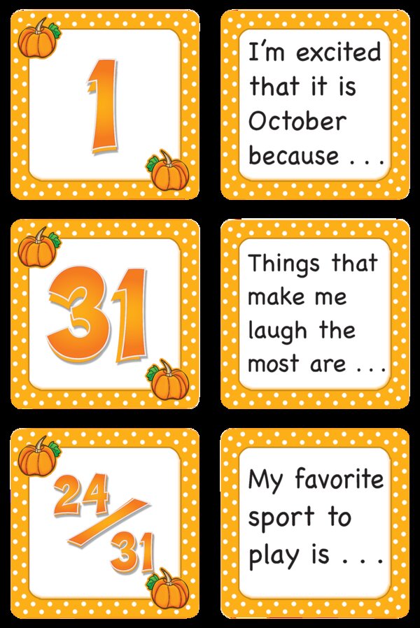 TCR5084 October Polka Dots Calendar Days/Story Starters Image