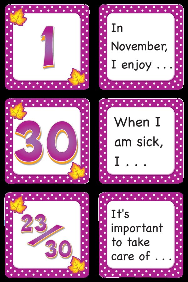 TCR5085 November Polka Dots Calendar Days/Story Starters Image