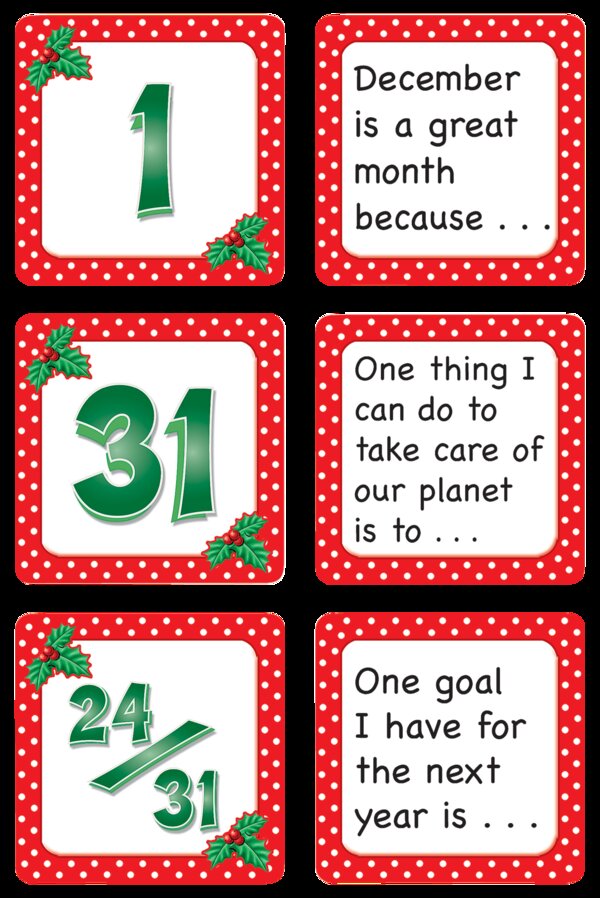 TCR5086 December Polka Dots Calendar Days/Story Starters Image