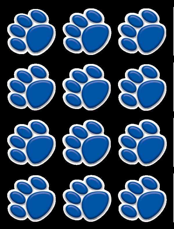 TCR5117 Blue Paw Prints Mini Accents Image