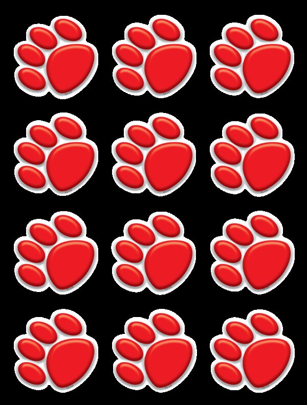 TCR5119 Red Paw Prints Mini Accents Image