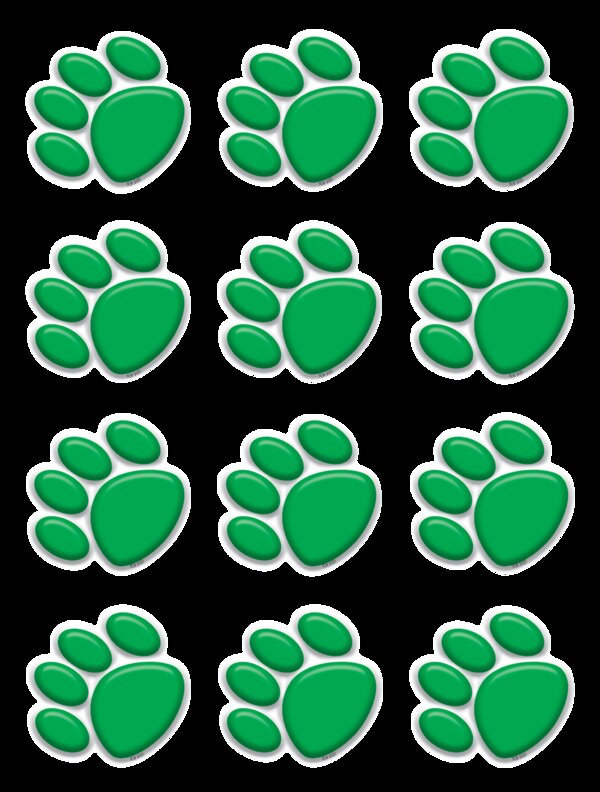 TCR5121 Green Paw Prints Mini Accents Image