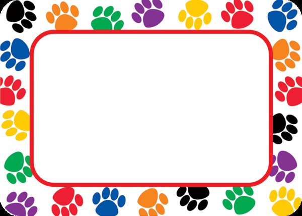 TCR5168 Colorful Paw Prints Name Tags/Labels Image