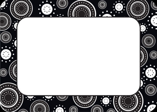 TCR5169 Black/White Crazy Circles Name Tags/Labels Image