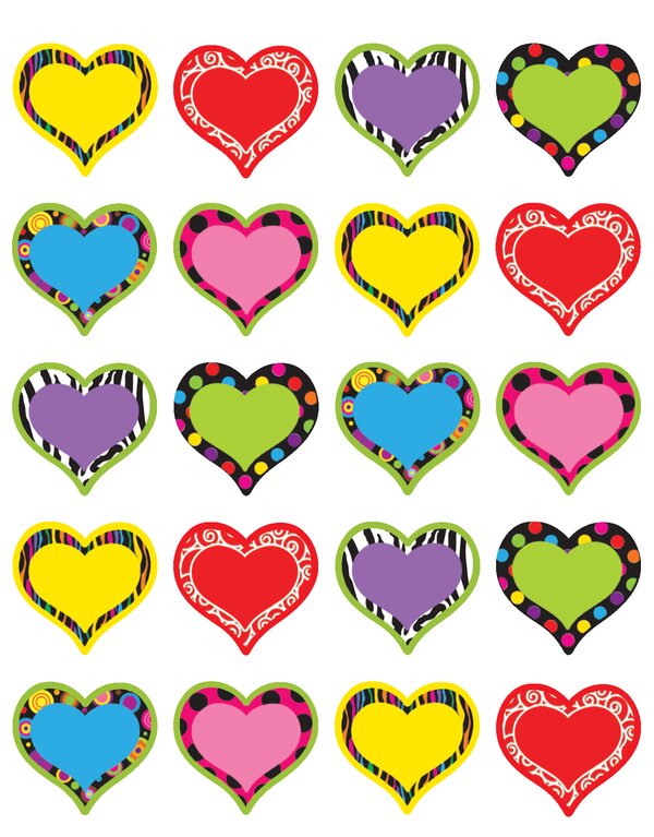 TCR5185 Fancy Hearts Stickers Image