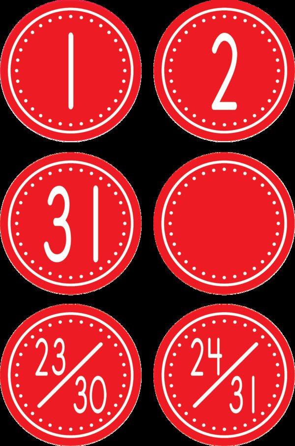 TCR5214 Red/White Crazy Circles Calendar Days Image