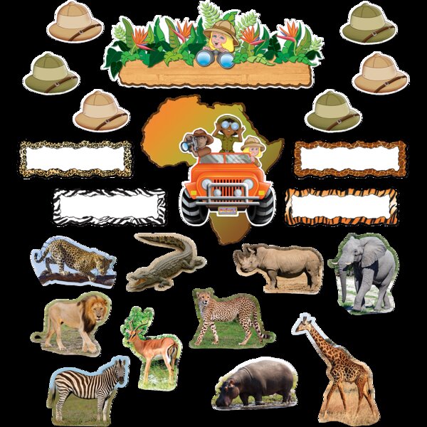 TCR5221 Safari Bulletin Board Display Set Image