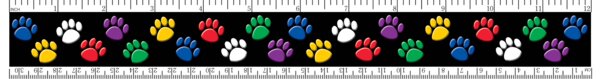 TCR5229 Colorful Paw Prints Ruler Image