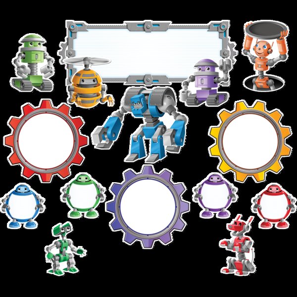 TCR5253 Robots Bulletin Board Display Set Image