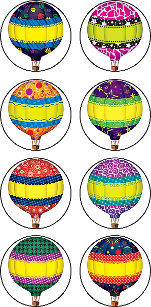 TCR5271 Hot Air Balloons Mini Stickers Image